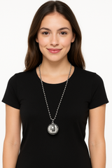 Silver Disco Ball Necklace Set - 6 Pack