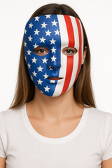 Patriotic Full Face Mask - Red, White, and Blue