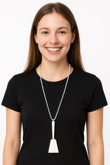 White Clacker Necklace - Team Spirit Noisemaker Accessory