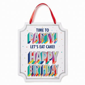 Colorful "Here's to Your Birthday" Hanging Sign