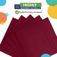 Burgundy Luncheon Napkins - 6.75 in. | 100 Count