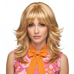 Flirty Feathered Blonde Costume Wig
