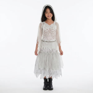 Girls' Skeleton Ghost Costume - Child M (8-10)