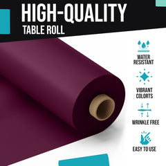 40 In. x 100 Ft. Plum Plastic Table Roll | Case of 6