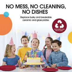 7 In. Burgundy Plastic Plates | 100 Count