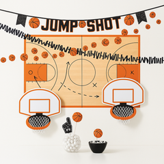 Basketball Jump Shot Buffet Decorating Kit - 12-Piece Sports Party Set