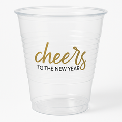 "Cheers To The New Year" 16oz Plastic Tumblers - 25 Pack