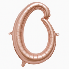 Rose Gold Script Number 0 Foil Balloon - 8 Inch, Air-Filled