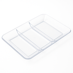 Clear Plastic Compartment Serving Tray - 14" x 9.5"