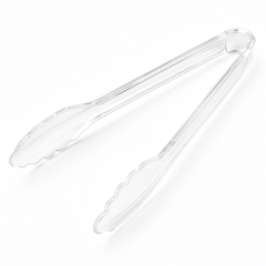 Clear 12" Heavyweight Plastic Serving Tongs