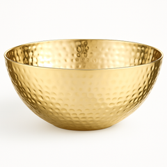 Elegant Gold Hammered Stainless Steel Bowl - 10.75"