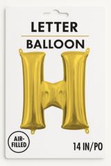 Gold Foil Letter "H" Balloon - Air Filled