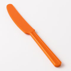Vibrant Orange Plastic Knives - Economy Pack
