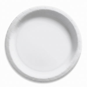 White 8.5" Round Paper Plates - Everyday Essentials
