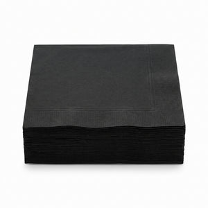 Elegant Black Beverage Napkins - 40 Pack - 5 In. X 5 In.