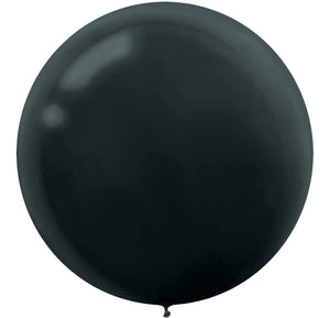 Elegant Black Latex Balloons, 24-Inch, 4-Pack