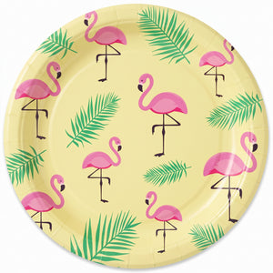 Flamingo Paradise 8.5" Round Paper Plates
