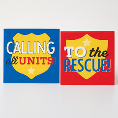 First Responders Beverage Napkins for Kids' Birthday Parties - 5 In. X 5 In.