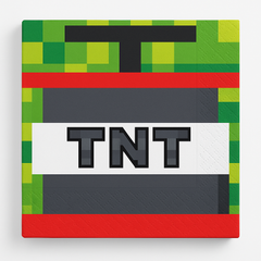 Pixel Party TNT Beverage Napkins - 16-Pack, 5-inch, 2-Ply