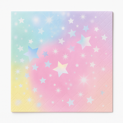 Luminous Rainbow Star Beverage Napkins - 16 Pack - 5 In. X 5 In.
