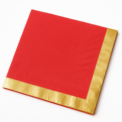 Vibrant Red Hot Stamped Luncheon Napkins - 6.5 In. X 6.5 In.