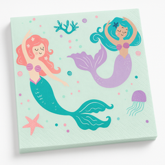 Enchanting Mermaid Birthday Lunch Napkins - 16 Pack