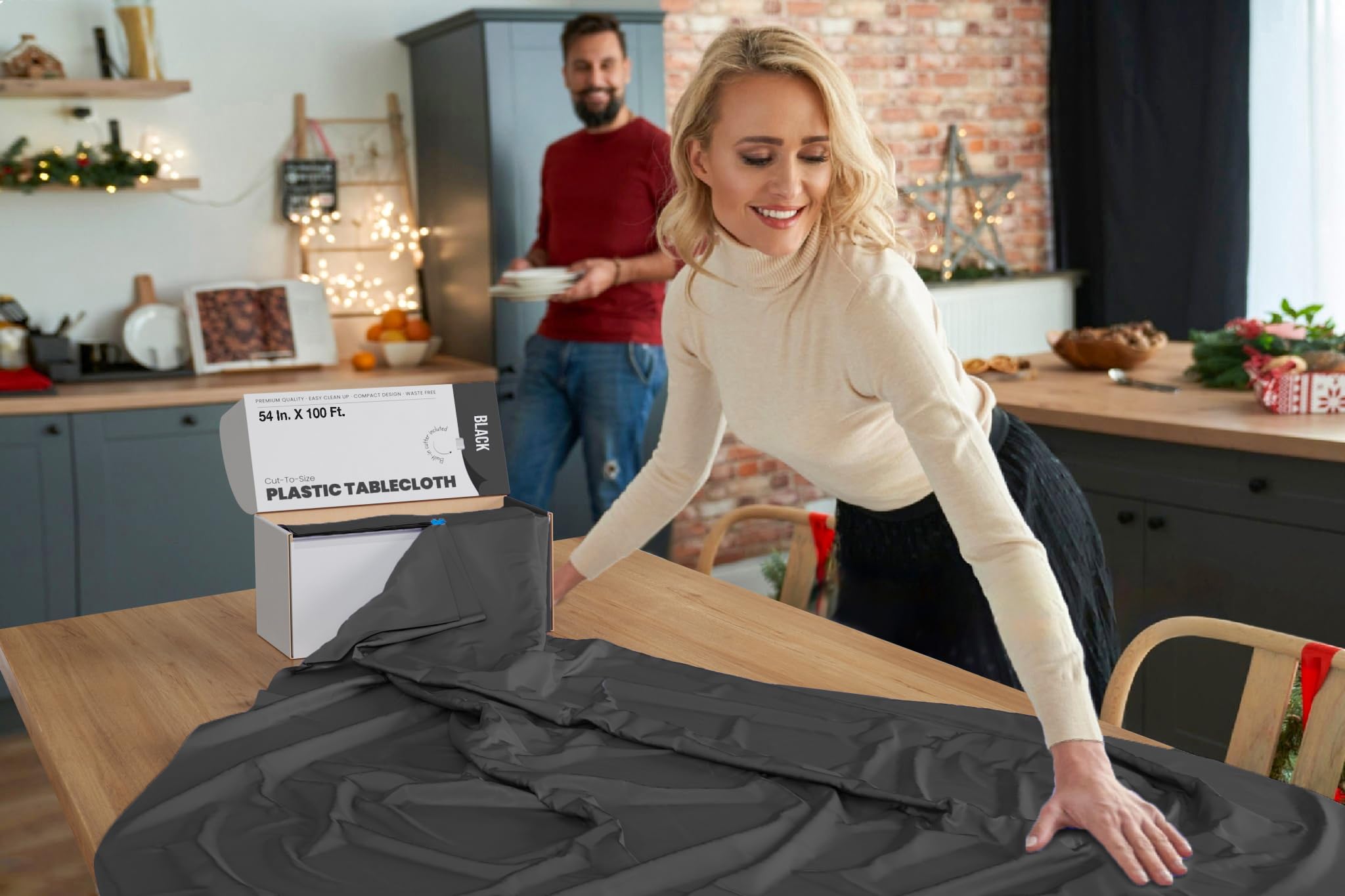 54 In. x 100 Ft. Cut To Size Table Roll | Black