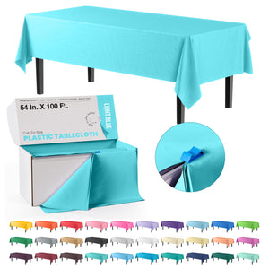 54 In. x 100 Ft. Cut To Size Table Roll | Light Blue | Case of 6