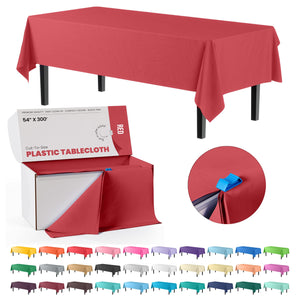 54 In. x 300 Ft. Cut To Size Table Roll | Red | Case of 4
