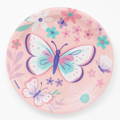 Flutter Butterfly 7" Round Paper Plates - 8 Pack