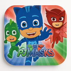 PJ Masks 7" Square Dessert Plates - 8 Pack for Kids Birthday Party