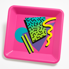 Retro 80s/90s 7" Square Paper Plates