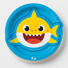 Baby Shark Shaped Paper Plates - 7" Kids Birthday Tableware
