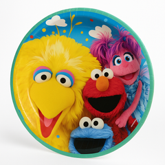 Sesame Street 9-Inch Round Paper Plates - Kids Birthday Party Tableware