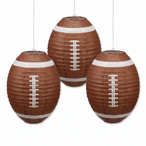 Football-Shaped Paper Lanterns - Set of 3