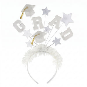 Sparkling GRAD Graduation Headband - White