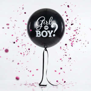"Girl or Boy?" Gender Reveal Confetti Latex Balloon, 24-Inch