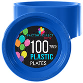 7 In. Dark Blue Plastic Plates | 100 Count