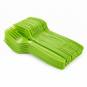 Kiwi Green Plastic Forks - 7.5 in. - 20 Pack