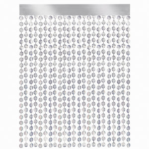 Disco Foil Doorway Curtain with Hanging Disco Balls