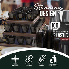 2 Oz. Smokey Plastic Shot Glasses - 100 Ct.