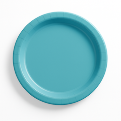 Caribbean Blue 8.5-Inch Round Paper Plates - 8.5 in.