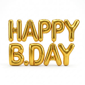 Gold Foil "Happy B-Day" Air-Filled Balloon
