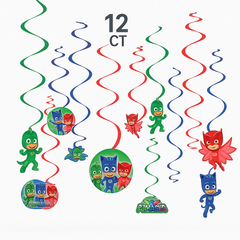 PJ Masks Swirl Hanging Decorations - 12 Pack