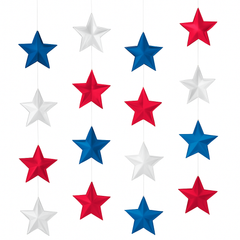 Patriotic Metallic Star String Decoration
