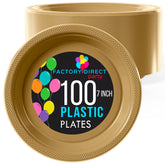 7 In. Gold Plastic Plates | 100 Count