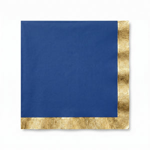 Royal Blue Luncheon Napkins with Gold Hot Stamp | 6.5 in. X 6.5 in.