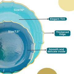 Peacock/Gold Petal Plates - Combo Pack 120/120