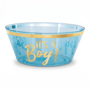 "It's a Boy" Blue and Gold Plastic Serving Bowl - 10-Inch