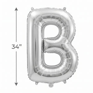 Silver Foil SuperShape Letter B Balloon